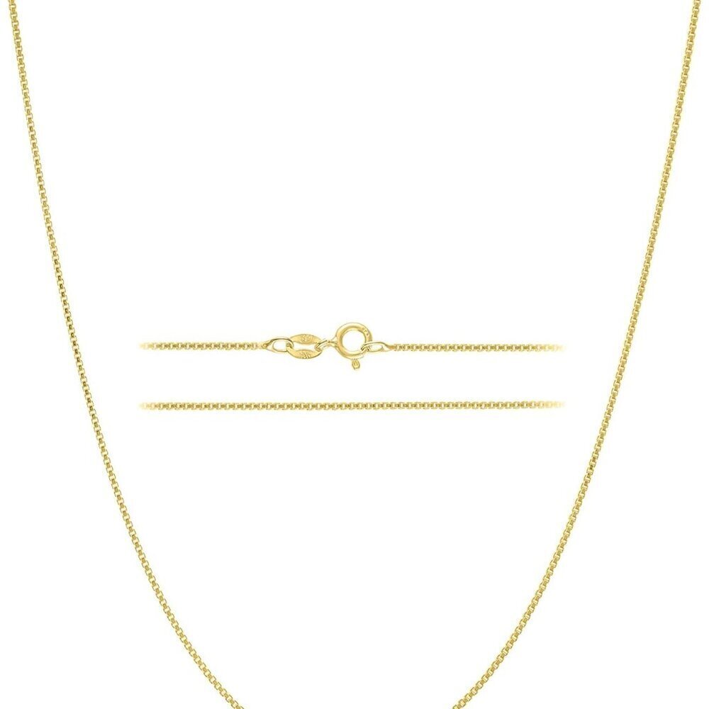 Sterling Silver Gold Plated Chain Necklace 18 Inch Women Men Layered Jewelry